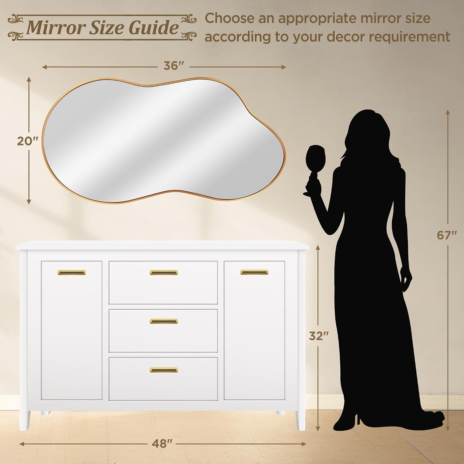 Abstract Gold Wall Mirror