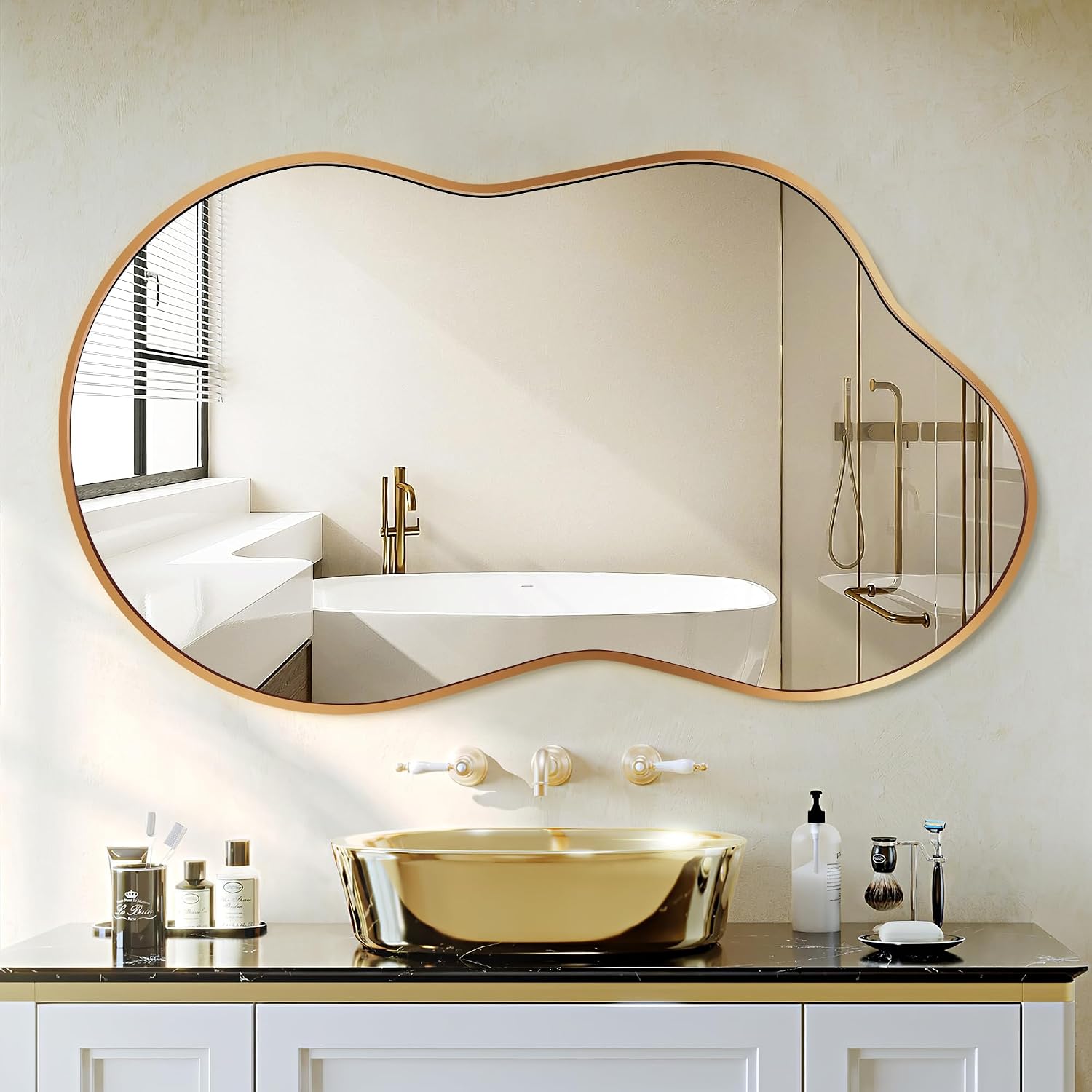 Abstract Gold Wall Mirror