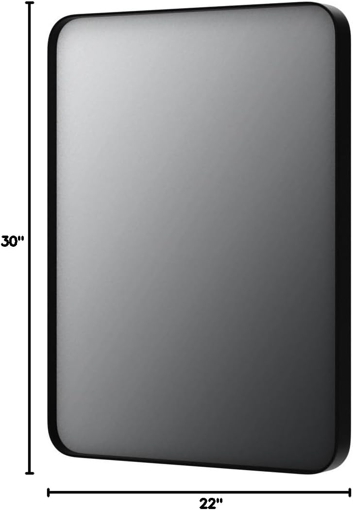 Black Rectangular Vanity Mirror