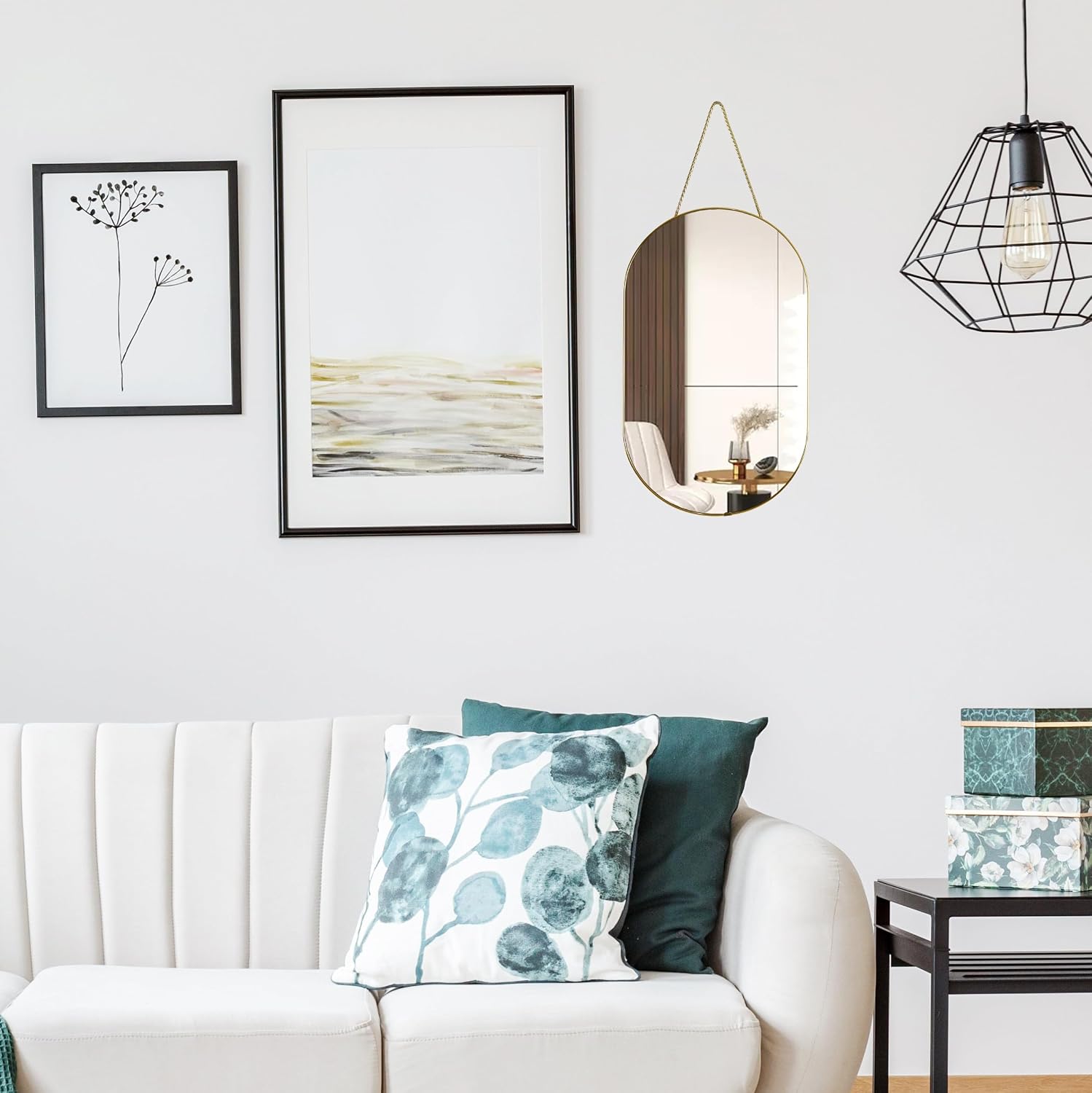 Gold Framed Oval Wall Mirror