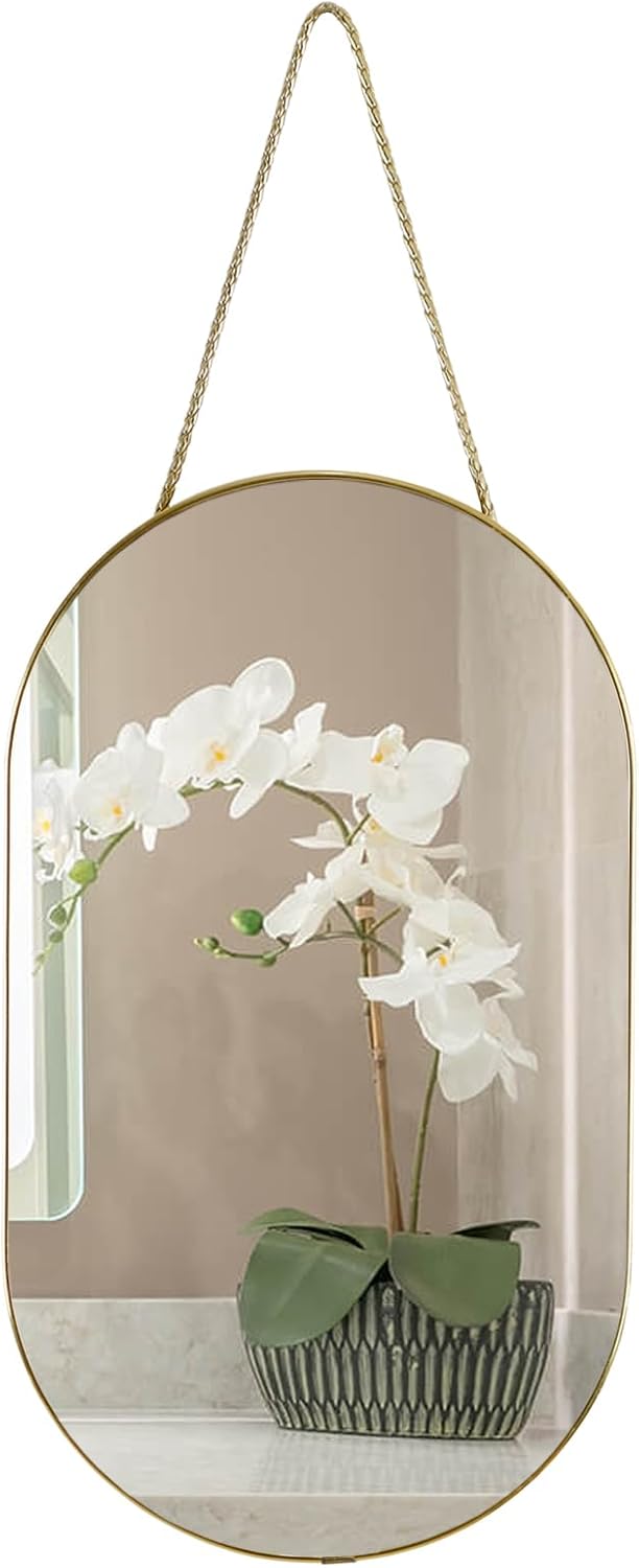 Gold Framed Oval Wall Mirror