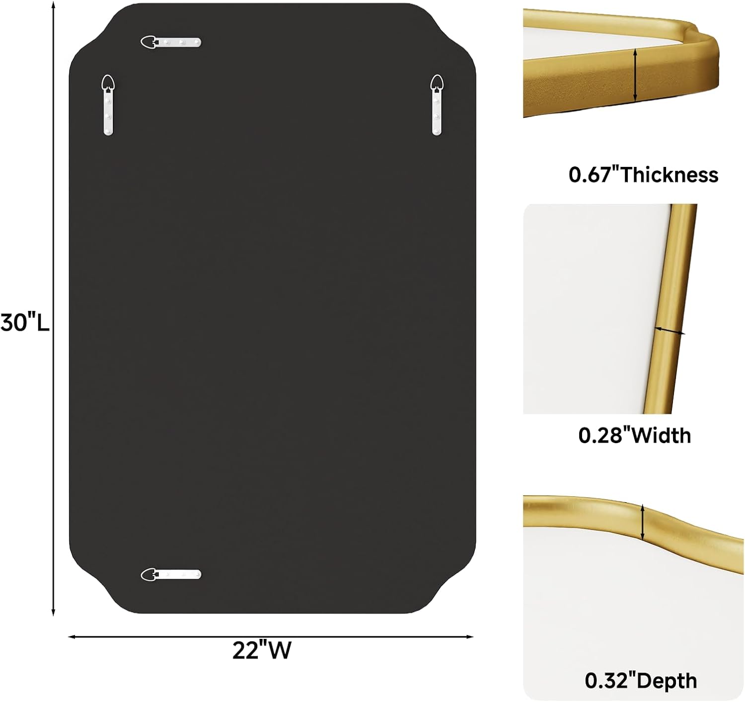 Gold Scalloped Wooden Frame Mirror