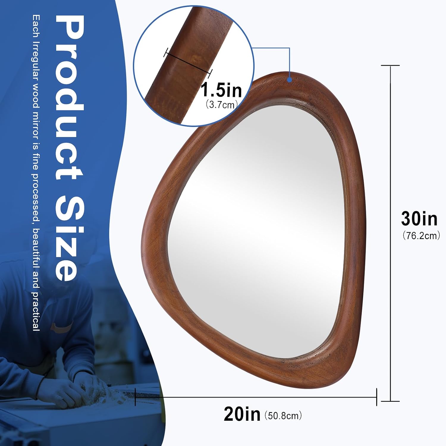 Organic Walnut Wood Wall Mirror