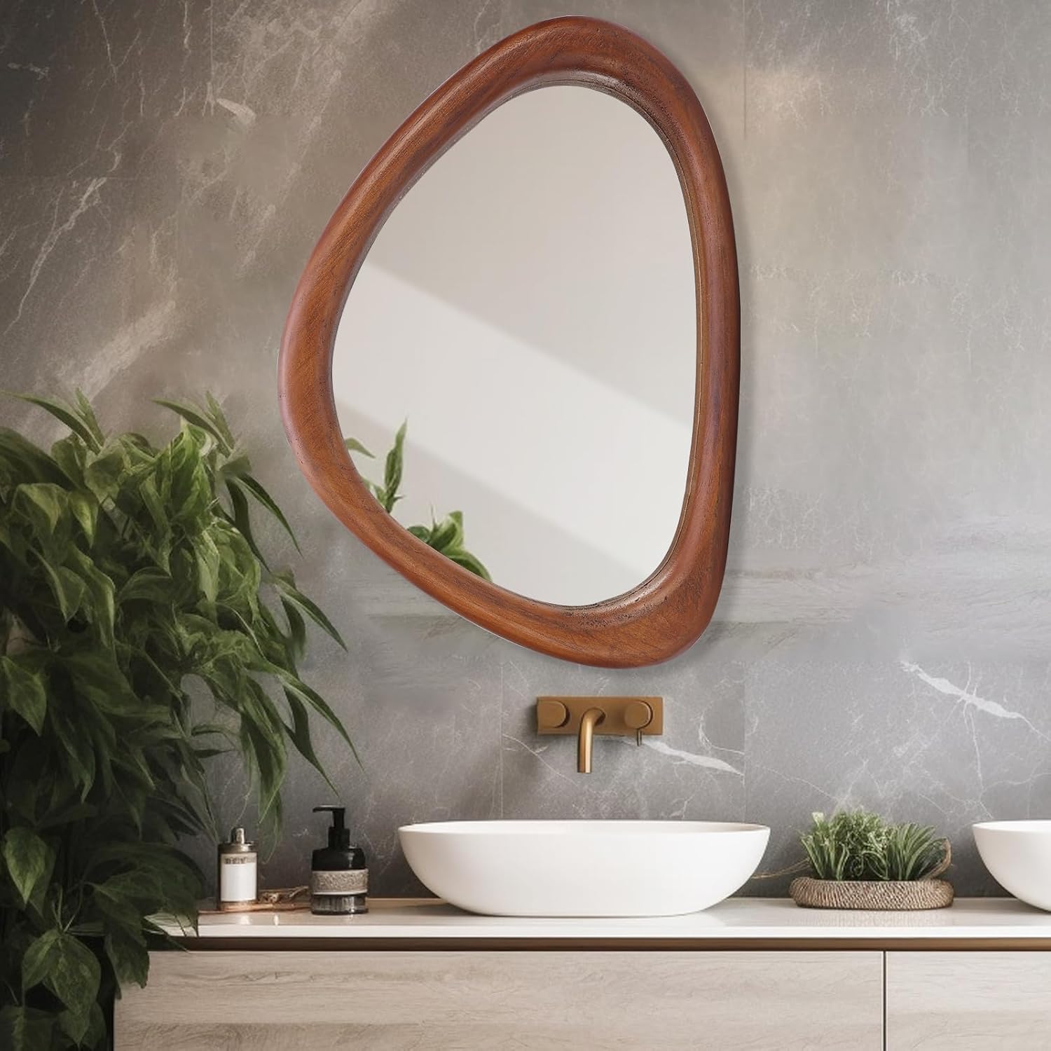 Organic Walnut Wood Wall Mirror