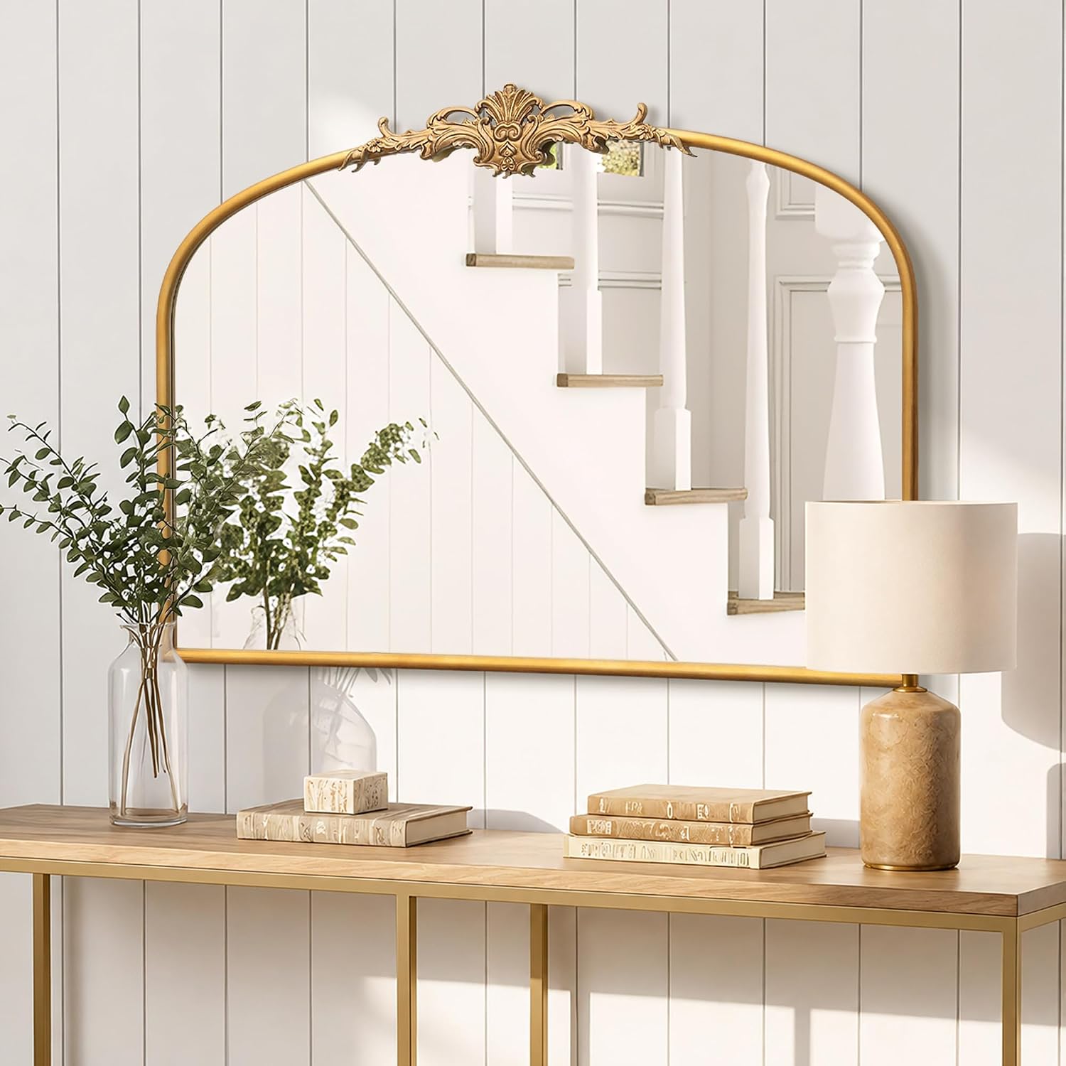 Ornate Arch Gold Wall Mirror