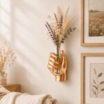 Golden Hand Sculptural Wall Vase