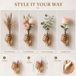 Golden Hand Sculptural Wall Vase