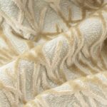 Beige Velvet Botanical Embroidered Pillow