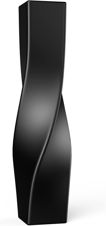 Matte Black Twisted Ceramic Vase