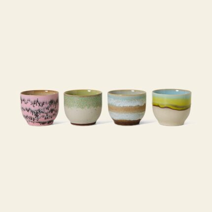 4-Piece Drip Glaze Ceramic Tumblers