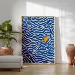 Abstract Blue Wave Canvas Print
