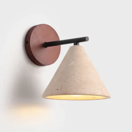Travertine Cone Wall Sconce