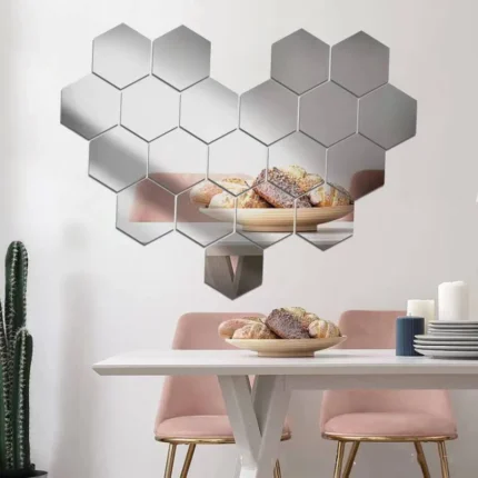 Hexagonal Acrylic Mirror Wall Stickers