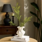 White Ceramic Ruffled Decor Vase