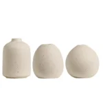 3-Piece Neutral Speckled Ceramic Vases