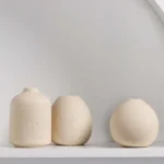 3-Piece Neutral Speckled Ceramic Vases