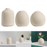 3-Piece Neutral Speckled Ceramic Vases