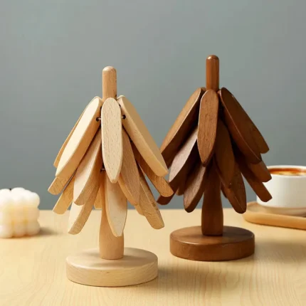 Wooden Tree Coaster Holder