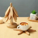 Wooden Tree Coaster Holder