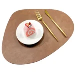 Irregular Brown Faux Leather Placemat
